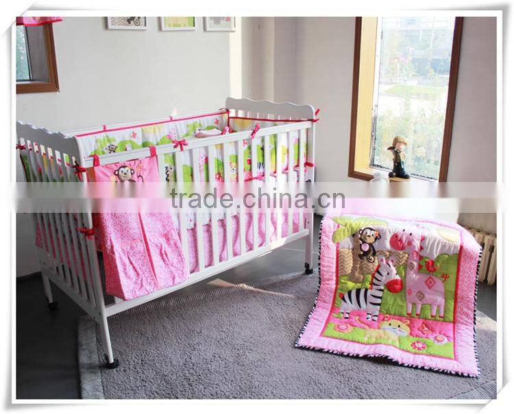 sweet zoo girls crib bedding set dust ruffle set from professional manufacturer