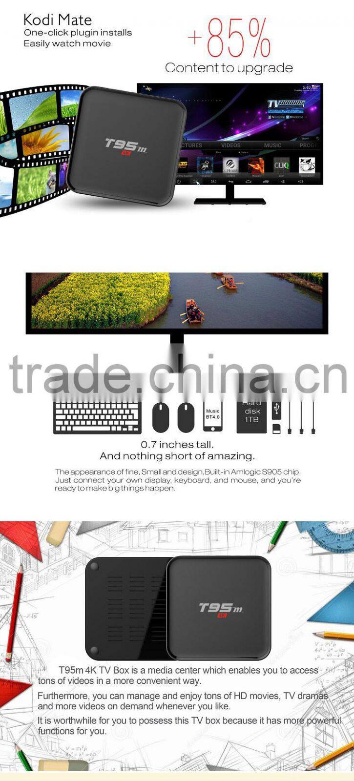 T95M iLepo plus 4K low configuration 1GB RAM android 5.1 LED display OTT TVBOX