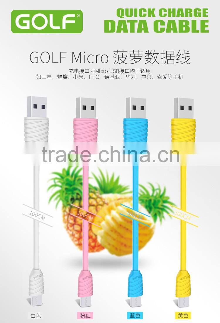 GOLF 2.1A Pineapple Series micro usb cable for android phone 1m quick charge and data pinepple cable for micro device