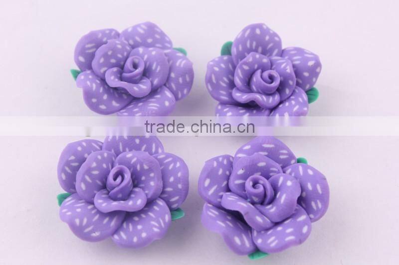 AAA Quality lime green clay flower beads in bulk!wholesale loose chunky polymer clay flower shaped beads for jewelry!