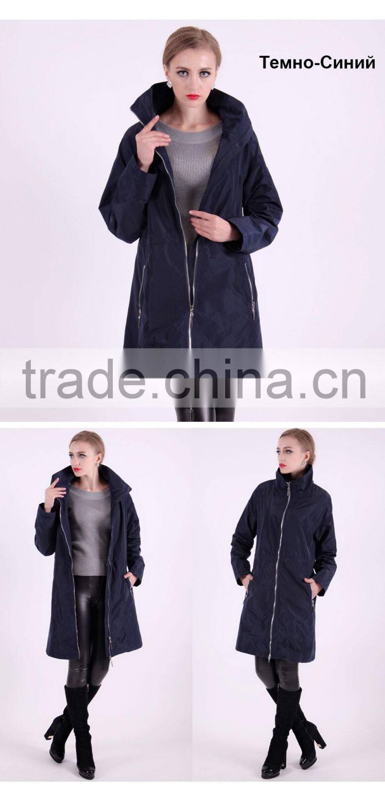 2016 Spring Latest Design Light Fashion Long Women Trench Coat