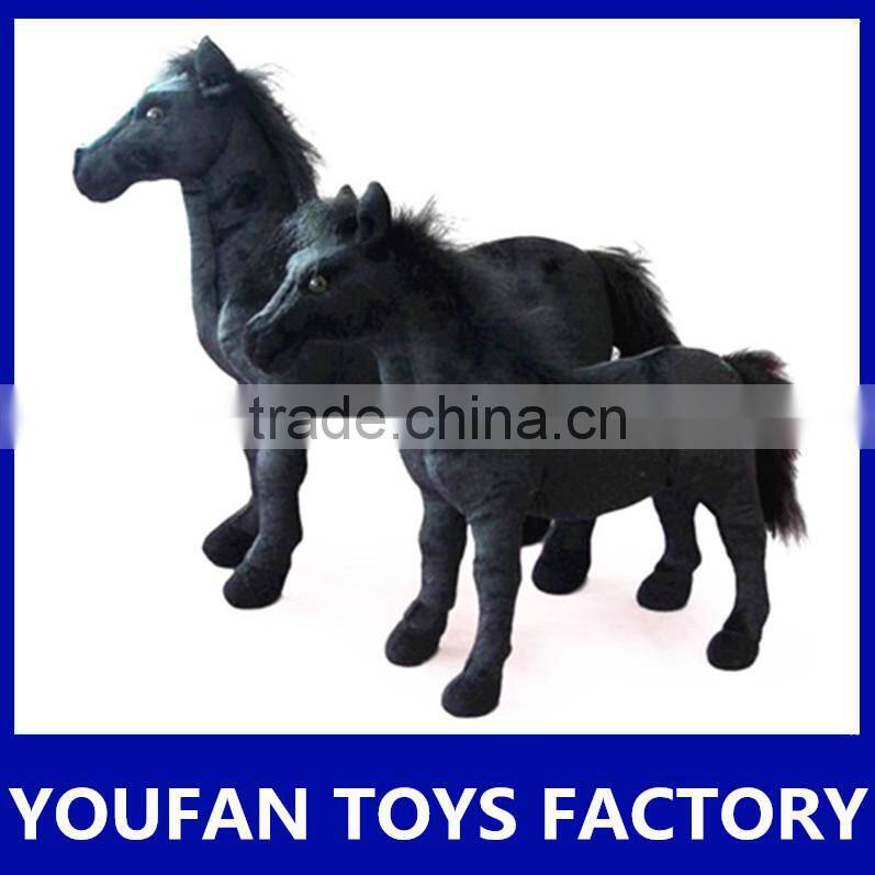 toy factory soft stuffed black horse