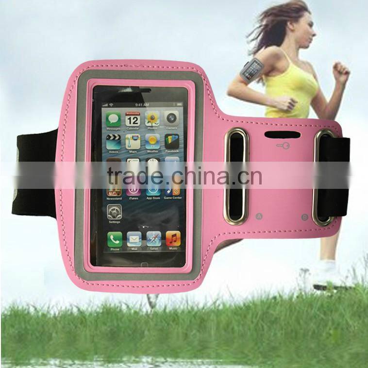 Promotional Neoprene+PU Frosted Super slim sport armband for iphone 5