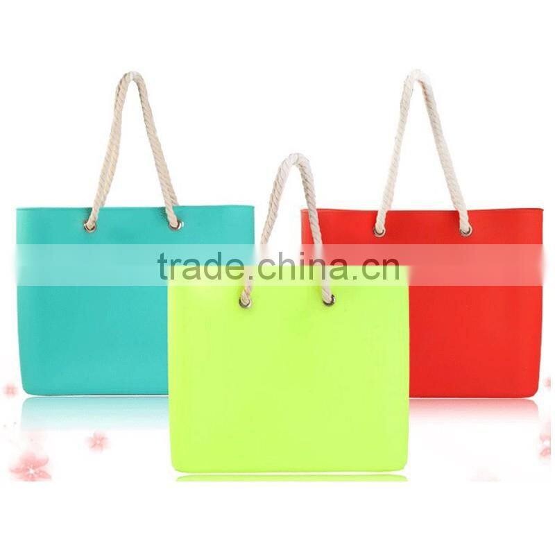 Shierin Silicone rubber waterproof women fashion handbags with rope handle