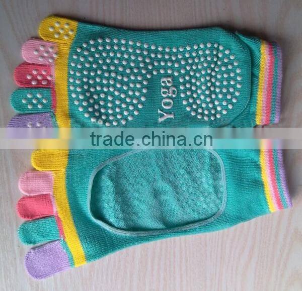 Amazon Supplier Non Slip Full Toe Women Cotton Pilates Strong Grip Non Slid Yoga Socks