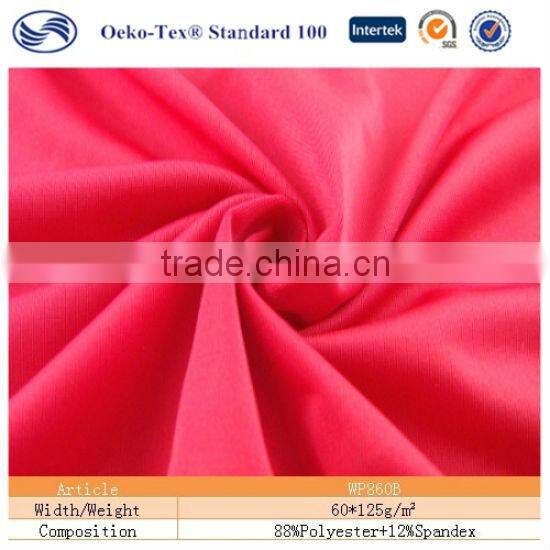 shiny polyester tricot lycra fabric for gym wear