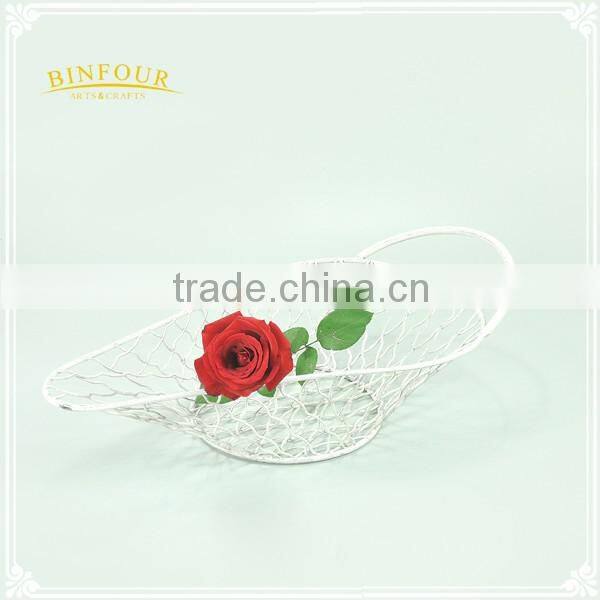 Wrought iron wire storage basket fruit basket stand as promotion gifts