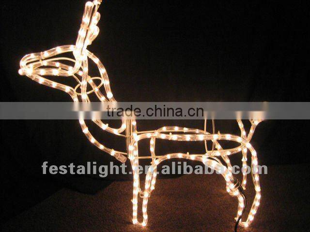train christmas rope light Fancy LED magic colour christmas lights for outdoor project/LED 3D motif christmas deer snowman