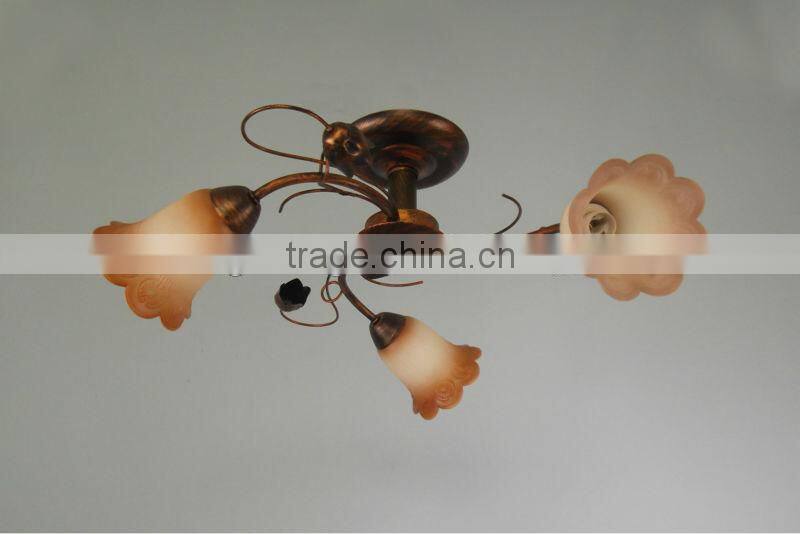 Antique zhongshan newest flower lamp & glass ceiling lamp 8422-3