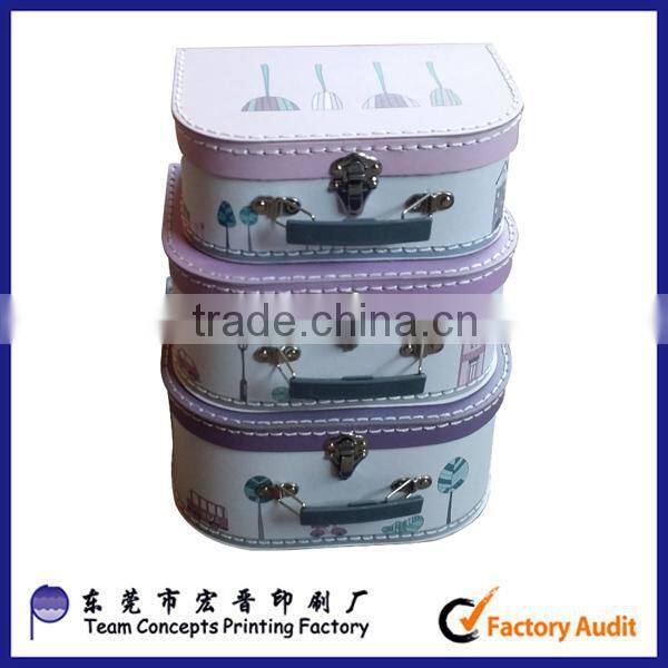 Custom promotion children paper suitcase box luggage box