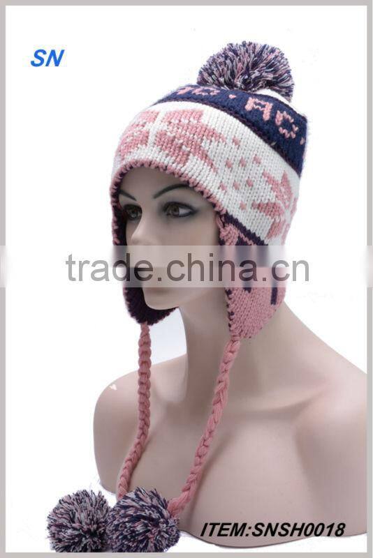 high quality beanie knitting winter earflap hat