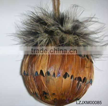 Christmas pheasant feather balls LZXMS00032