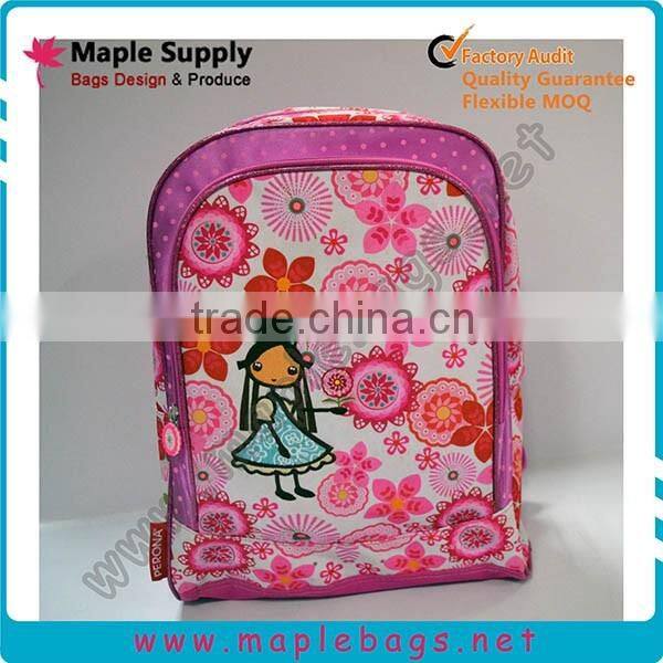 School Bag Girl with Trolley