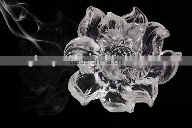 Meticulously carved Colorful home decoration crystal lotus