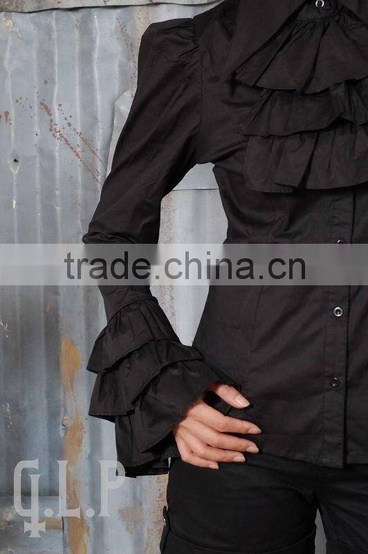 Cotton White Lace Short sleeve Cotton Lolita Blouse 81031