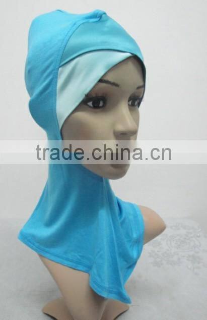 C049 new style both sides two color satin crossover ninja inner underscarf,full underscarf to cover neck