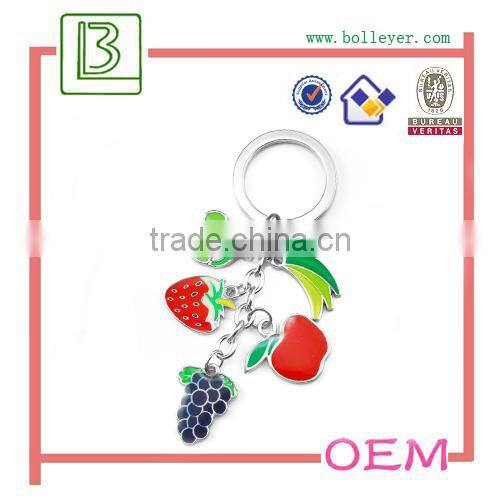 metal enamel apple keychain for promotional