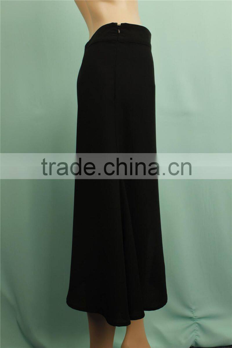 2016 S/S new design woven fabric woman black skirt