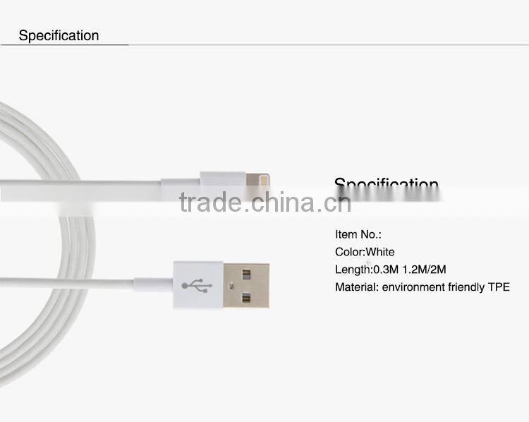 Wholesale Manufacturer High Speed 8 Pin MFI Certified Charging Data USB Cable For Apple iPhone,iPAD(ICB01)