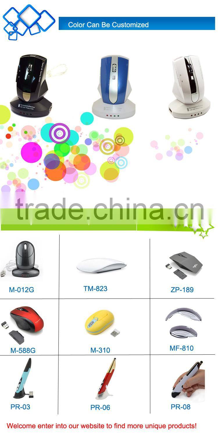 Promotion gift rechargeable wireless mouse with usb hub