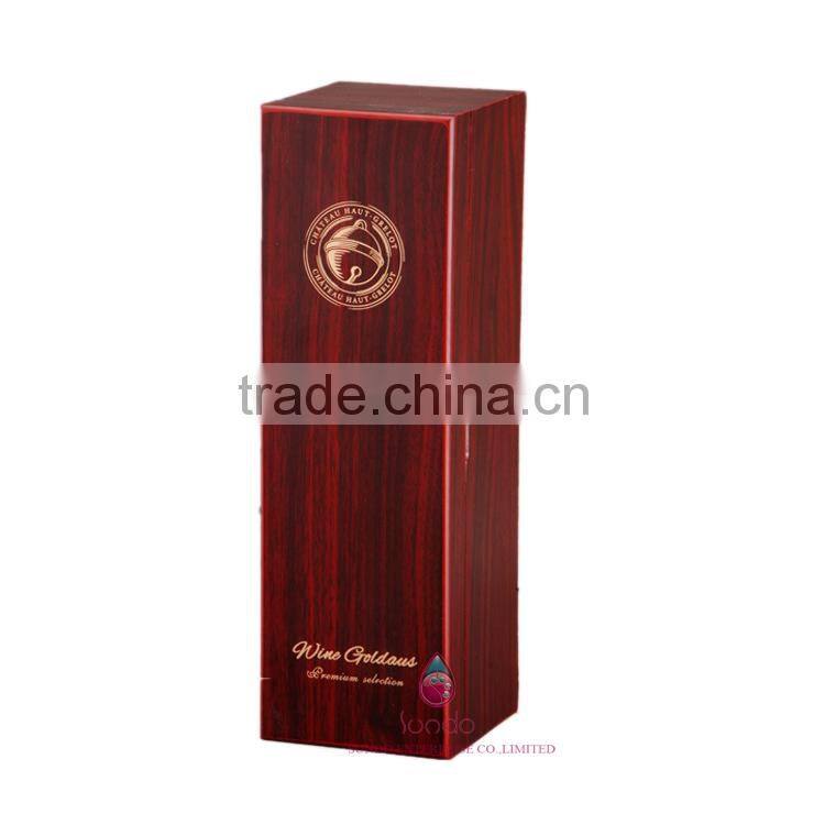 luxury glossy wooden wine box and red wine gift box
