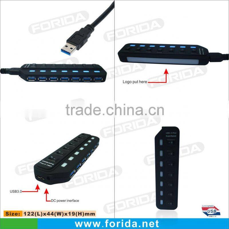 Popular USB HUB 7 port with ON/OFF Switch 3.0 usb hub