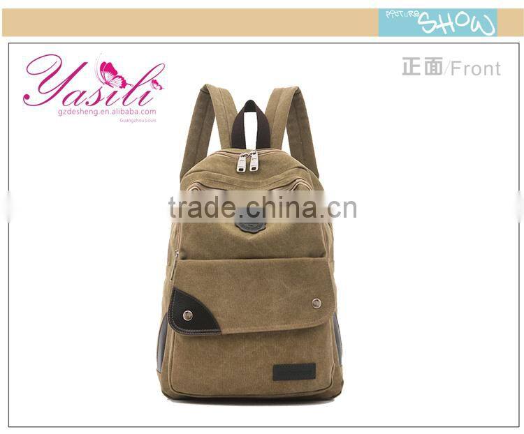 2014 multiple color fashion hiking backpack, cotton canvas backpack for sport in Guangzhou