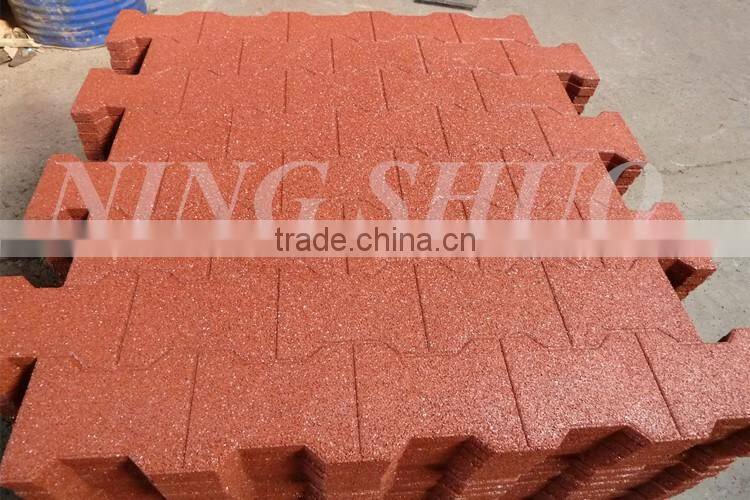 Factory price H-Shaped rubber garden pavers, exterior rubber flooring paver