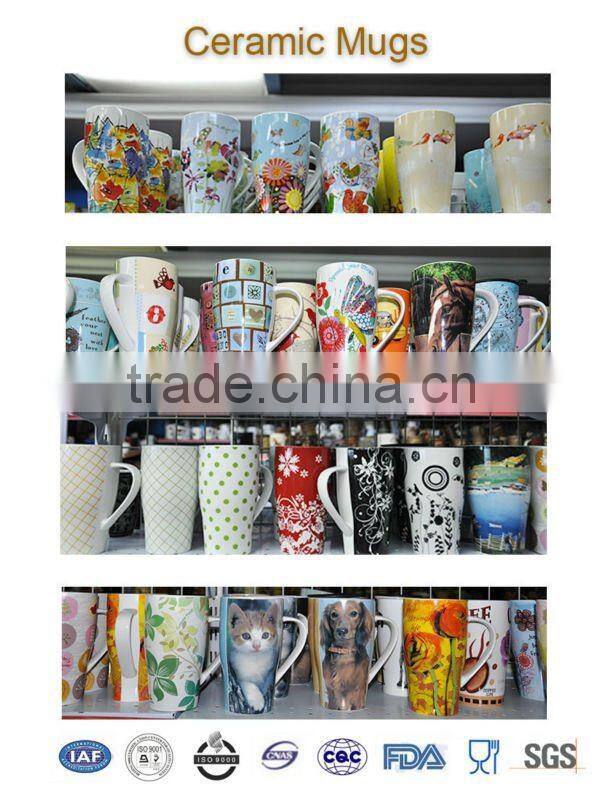 nice decaled New Bone China Travel mug with lid