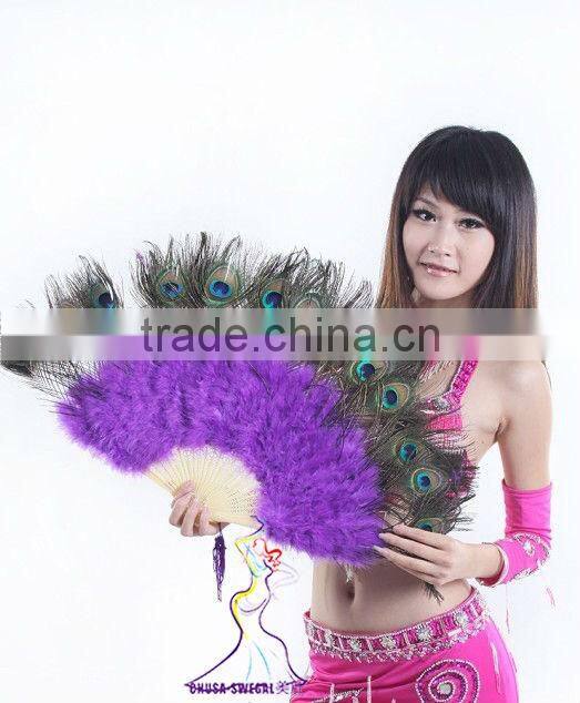 SWEGAL belly dance feather fan,chinese belly dance fan SGBDD13041