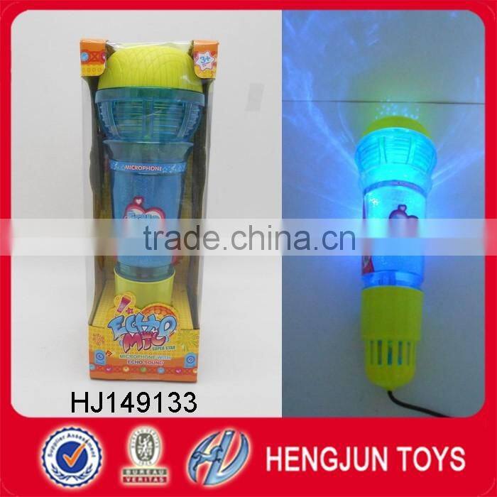 eco-friendly plastic toy Led microphone with echo and bell