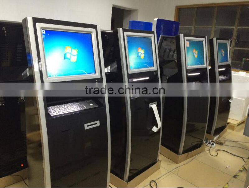 Metal Keyboard Touchscreen Kiosk With A4 Printer