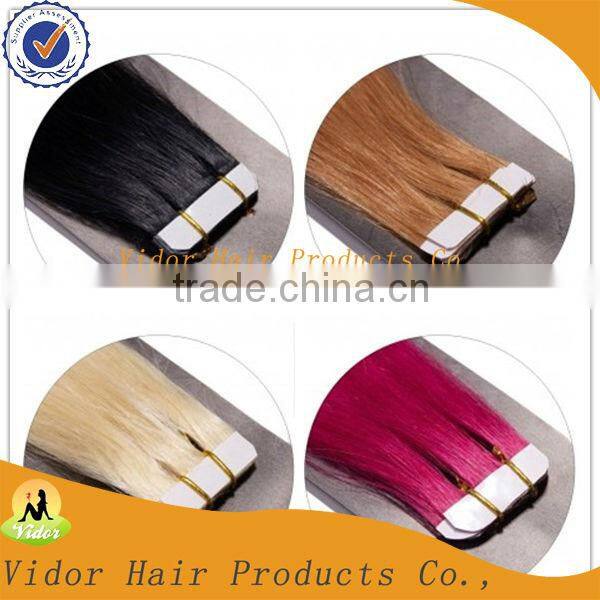 22'' European Remy Hair/ Pu Hair Weft Hair Extensions Tape Hair Extensions 60# 613#