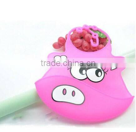 Low Price Washable Silicone Best Baby Bib with Crumb Food Catcher for Infant Baby Snaps Style