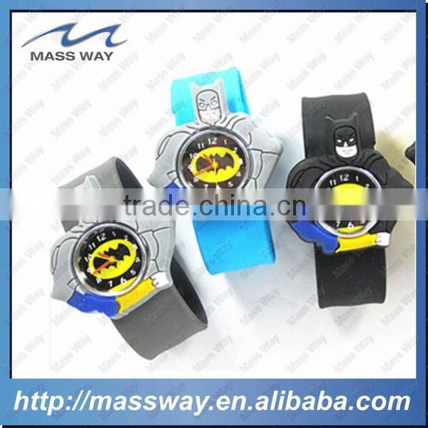 customized fashion kids popular cartoon silicone slap watch