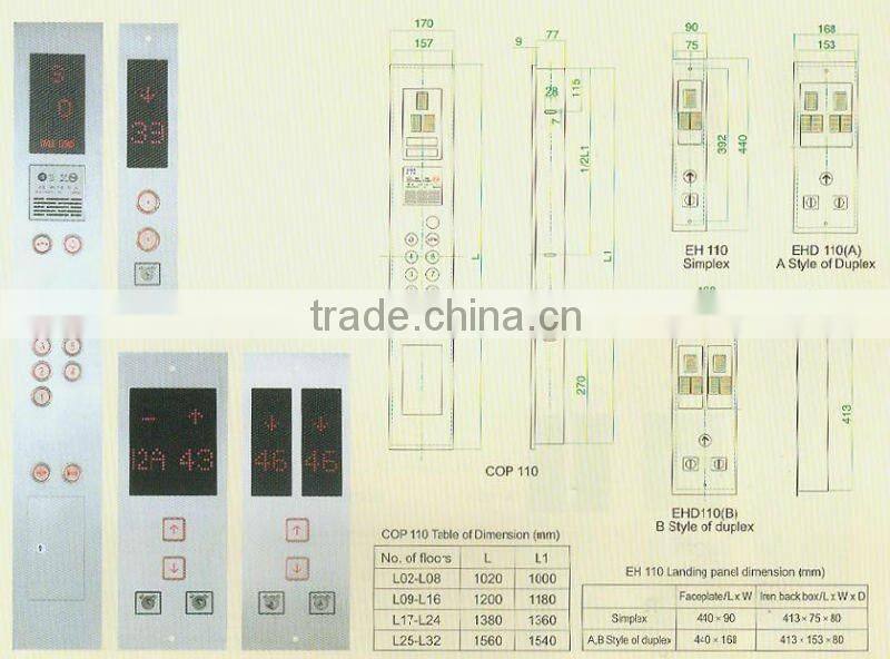 elevator parts made in Chian elevator COP operation panel elevator spare parts