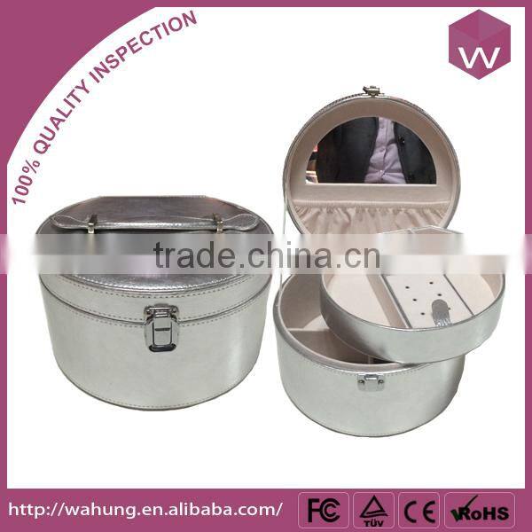 Fashion White Round Ball Shaped Jewellery Packaging Leather Box With Handle For Necklace/Earring/Ring Accessories On Sale