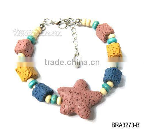 Braided handmade lava stone bracelet