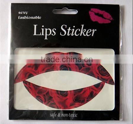 New Fashionable sexy lip country flag temporary tattoo sticker for girls