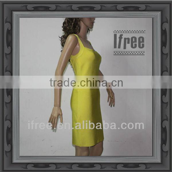 Lemon Strappy Back Hollow Out Bandage Dresses Sexy Night Out Club Wear