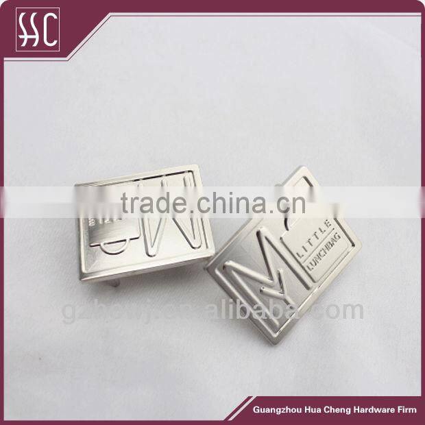heart shape nickel plate metal brand logo label