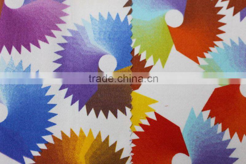 spandex cotton satin geometric printed cotton fabric