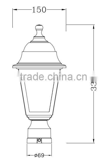 outdoor gate pillar light ,classic plastic garden light,4pcs glasses