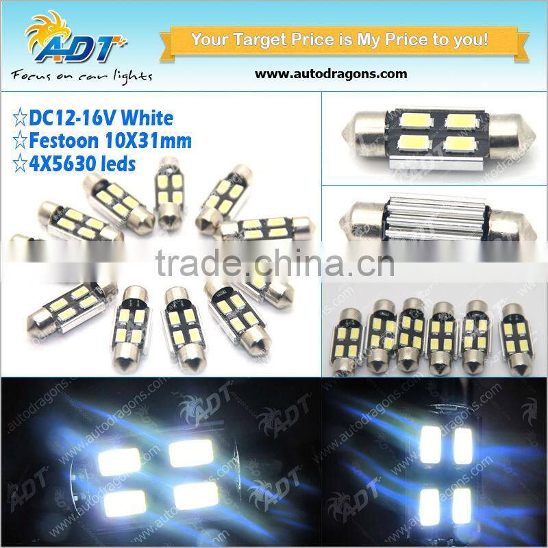 Bright White 3 LEDs 5630 / 5730 SMD Super Canbus Festoon 31mm INTERIOR festoon led