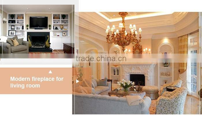 Hand carving white marble flower design fireplace mantel / surround