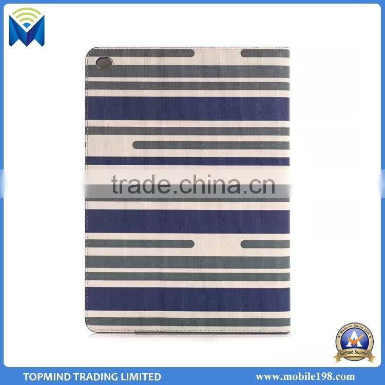 Stripe Pattern Leather Flip Case Cover with Back Cover for iPad Pro