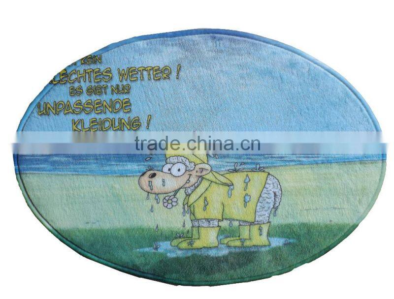 round or ellipse flannel fleece floor mat OEM