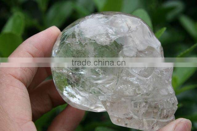 NATURAL Rock Clear Aventurine Quartz Crystal Skull