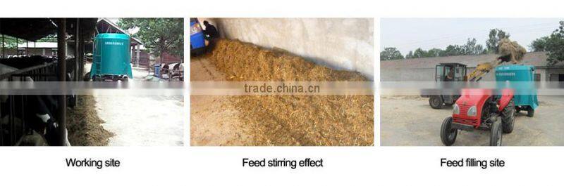 Vertical PTO TMR feed wagon mixer for poultry and animal feed