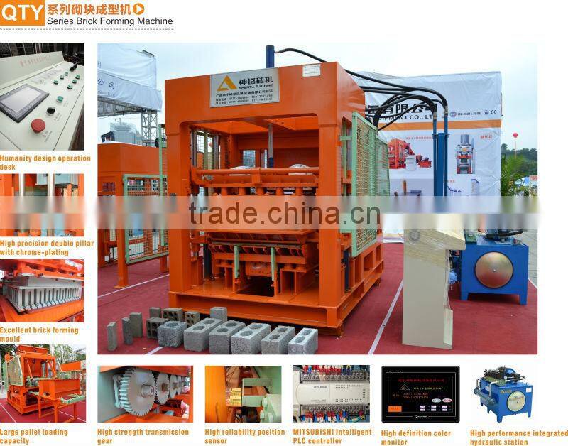 China Shenta QTY6-15 Automatic Hydraulic cement hollow brick making equipment factory price